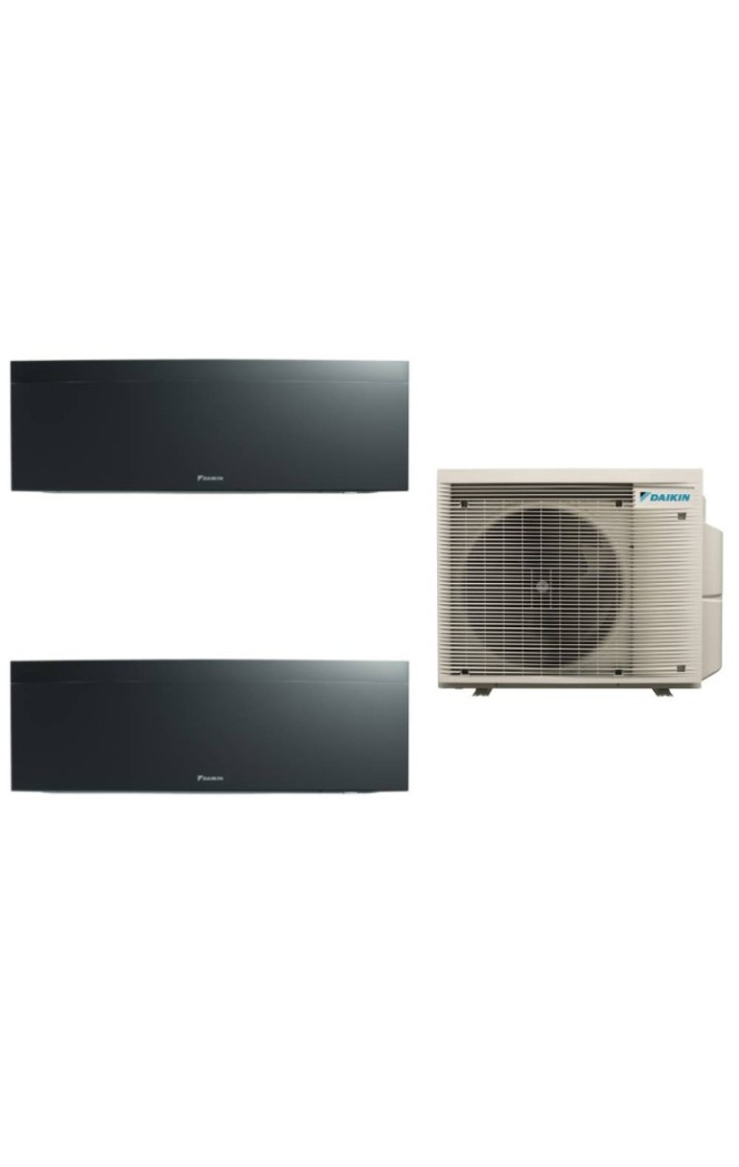 Aparat de aer conditionat dublu-split Daikin Emura Negru, 7000 BTU + 7000 BTU, FTXJ20AB + FTXJ20AB + 2MXM40A, 5 ani Garantie, Fl