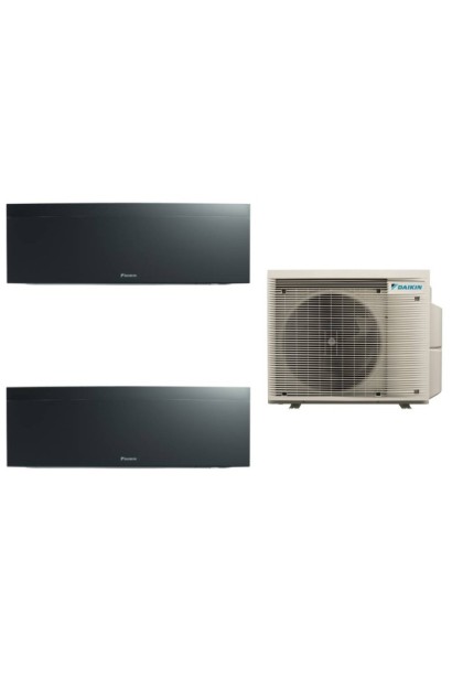 Aparat de aer conditionat dublu-split Daikin Emura Negru, 12000 BTU + 7000 BTU, FTXJ35AB + FTXJ20AB + 2MXM50A, 5 ani Garantie, F