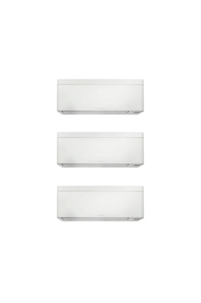 Aparat de aer conditionat multisplit Daikin Stylish cu trei unitati interne, doua de 9000 BTU si una de 12000 BTU Albe, 2xFTXA25
