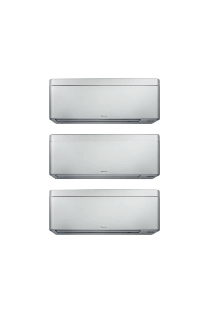 Aparat de aer conditionat multisplit Daikin Stylish cu trei unitati interne, doua de 7000 BTU si una de 12000 BTU Negre, 2xFTXA2