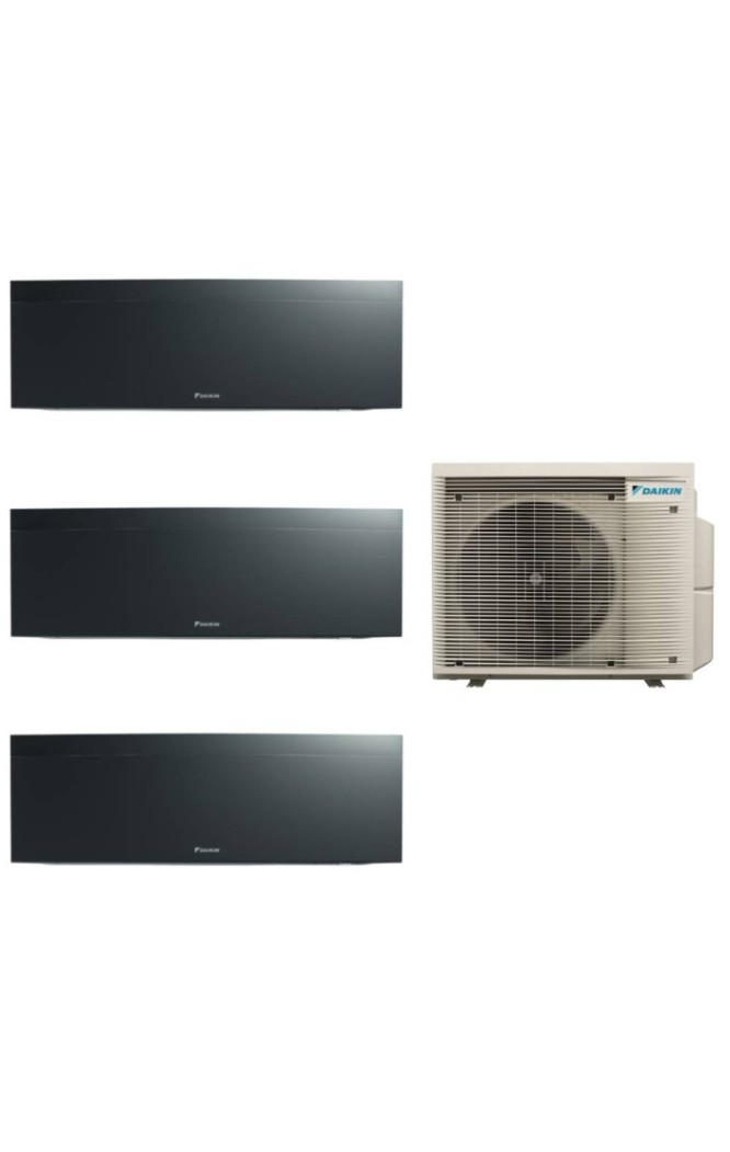 Aparat de aer conditionat triplu-split Daikin Emura Negru, 12000 BTU + 2*7000 BTU, FTXJ35AB + 2*FTXJ20AB + 3MXM68A, 5 ani Garant