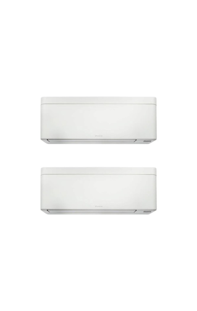 Aparat de aer conditionat dublu split Daikin Stylish cu doua unitati interne, 9000 BTU si 12000 BTU Albe, FTXA25CW + FTXA35CW + 