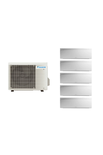 Aparat de aer conditionat multisplit Daikin EMURA cu cinci unitati interne albe, patru 7000 BTU si una de 12000 BTU, 4xFTXJ20AW 