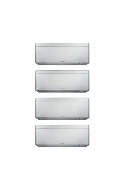 Aparat de aer conditionat multisplit Daikin Stylish cu patru unitati interne, 3 de 5000 BTU si una de 12000 BTU Argintii, 3xCTXA