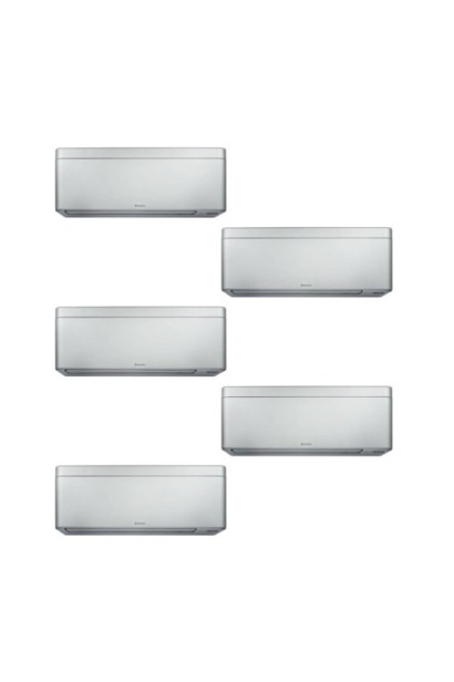 Aparat de aer conditionat multisplit Daikin Stylish cu cinci unitati interne , patru 5000 BTU si una de 12000 BTU Argintii, 4xCT