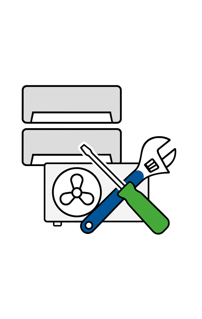 Montaj standard pentru aparat aer condiționat dublusplit fără kit de instalare (preinstalat de către client/dezvoltator)
