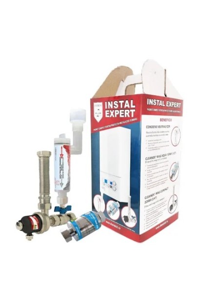 Pachet protectie Cleanex Instal Expert, filtru antimagnetita, filtru magnetic anticalcar, neutralizator condens