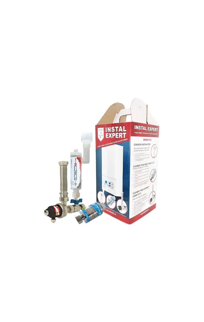 Pachet protectie Cleanex Instal Expert, filtru antimagnetita, filtru magnetic anticalcar, neutralizator condens