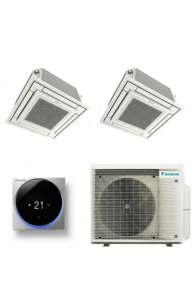Aparat de aer conditionat dublu-split DAIKIN cu doua unitati interne tip caseta de tavan 9000 BTU 2MXM50A-2x FFA25A - garantie 6
