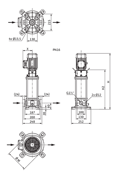 Pompă hidrofor WILO HELIX V1010-1/16/E/S/400-50