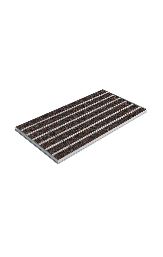 Ștergător de picioare încastrabil ACO Self Vario, cu ramă din aluminiu și grătar insertie textila pentru exterior, maro, 600x400