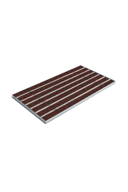 Ștergător de picioare încastrabil ACO Self Vario, cu ramă din aluminiu și grătar insertie textila pentru exterior, rosu, 600x400