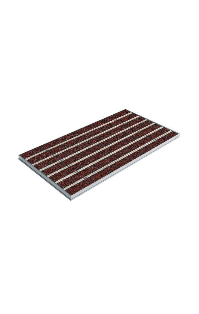 Ștergător de picioare încastrabil ACO Self Vario, cu ramă din aluminiu și grătar insertie textila pentru exterior, rosu, 750x500