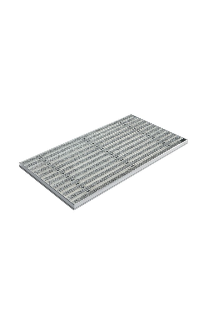 Ștergător de picioare încastrabil ACO Self Vario, cu ramă din aluminiu și grătar insertie textila, gri, 600x400x30mm