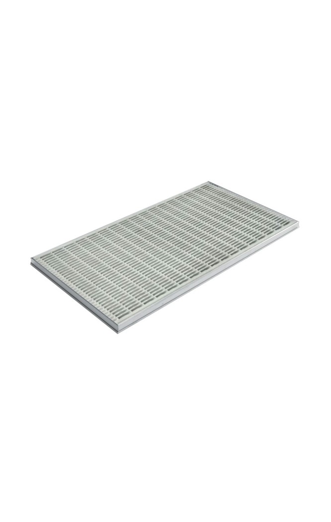 Ștergător de picioare încastrabil ACO Self Vario, cu ramă din aluminiu și grătar profilat longitudinal, 1000x500x30mm