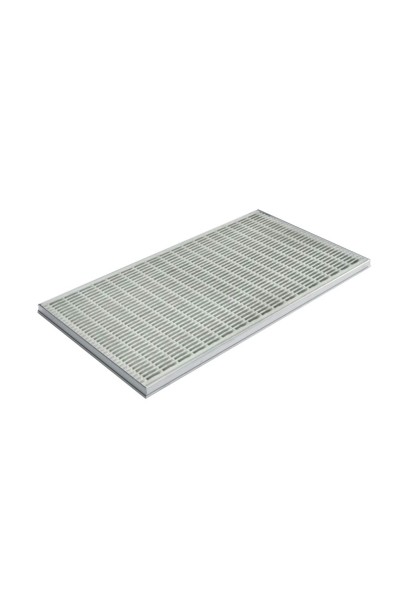 Ștergător de picioare încastrabil ACO Self Vario, cu ramă din aluminiu și grătar profilat longitudinal, 600x400x30mm