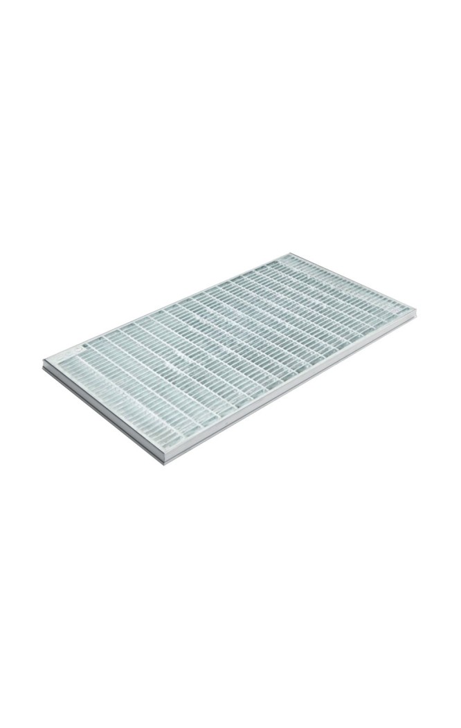 Ștergător de picioare încastrabil ACO Self Vario, cu ramă din aluminiu și grătar rețea ochiuri 30/10, B125, 600x400x30mm