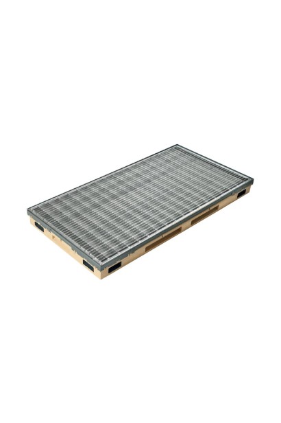 Ștergător de picioare încastrabil ACO Vario 2.0 Hybrid, cu tavă din beton cu polimeri și grătar rețea ochiuri 30/10, 1000x500x80