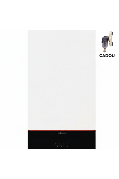 Centrală termică în condensație Viessmann Vitodens 100-W S1 tip B1HF pentru încălzire 25kW, termostat Honeywell-CADOU, kit de ev