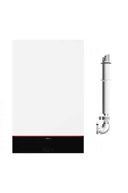 Centrală termică în condensație Viessmann Vitodens 100-W S1 tip B1HF pentru încălzire 25kW, termostat Honeywell-CADOU, kit de ev