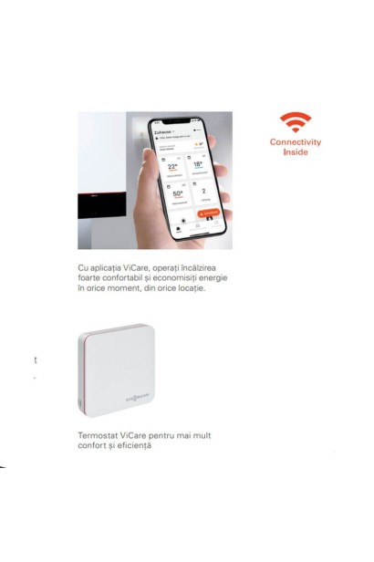 Centrală termică în condensație Viessmann Vitodens 100-W S1 tip B1KF pentru încălzire și ACM 32kW, termostat Honeywell-CADOU, ki