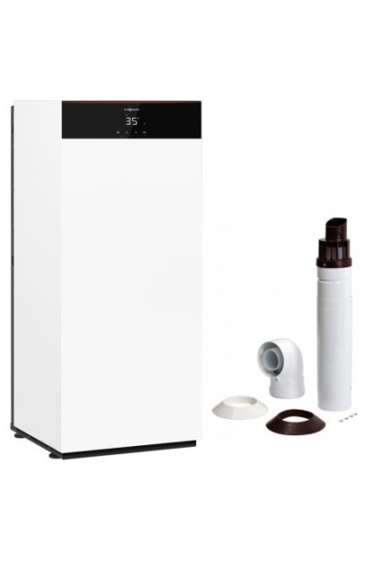 Centrală termică în condensație cu boiler încorporat 100 litri Viessmann Vitodens 111-F S1 tip B1TF 25kW, termostat Honeywell-CA