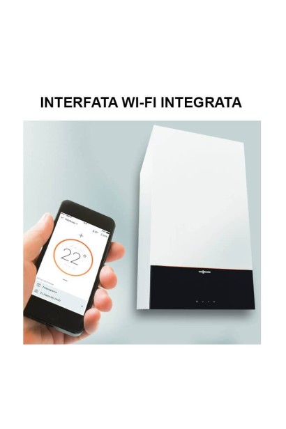 Centrală termică în condensație cu afișaj digital 3.5" Viessmann Vitodens 200-W 25kW, kit de evacuare inclus, termostat HoneyWel