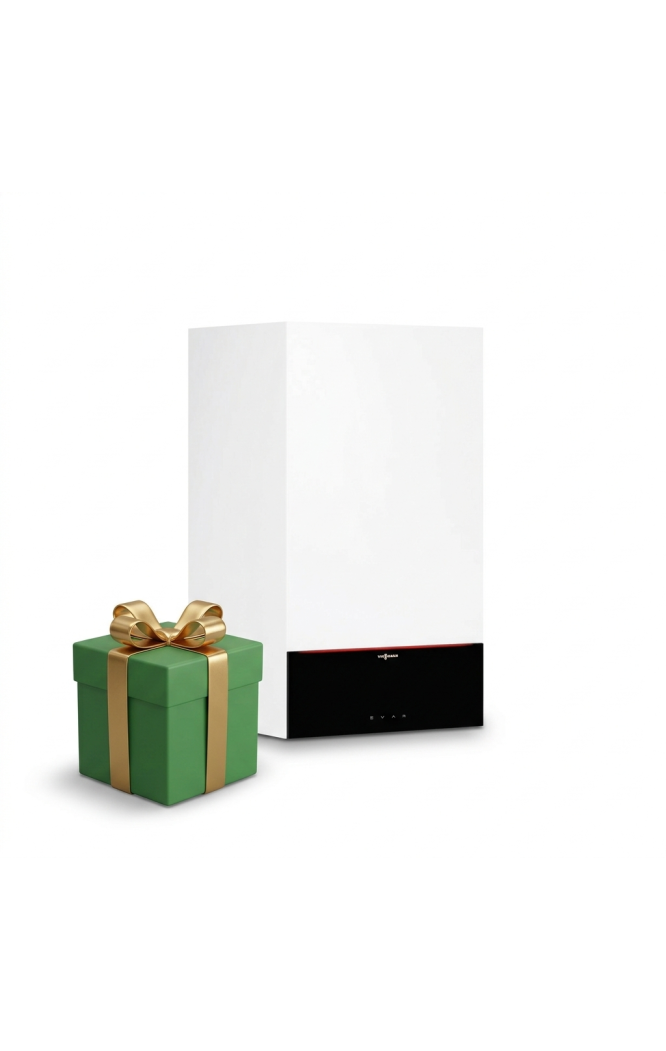 Centrală termică în condensație cu afișaj digital 7" Viessmann Vitodens 200-W 32kW, kit de evacuare inclus, termostat Honeywell-