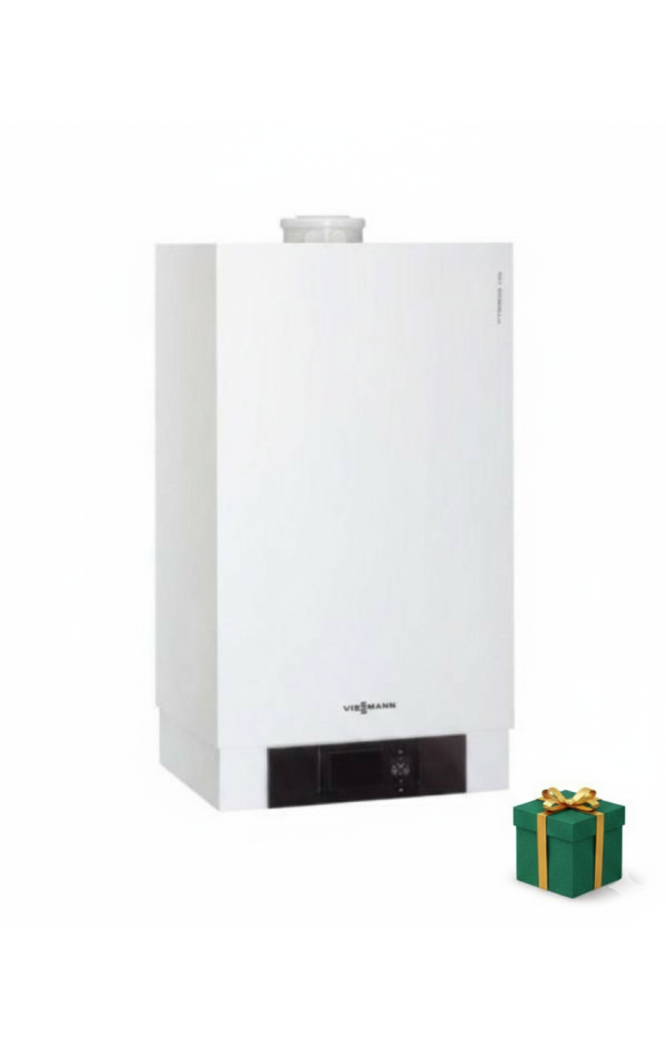 Centrală termică în condensație Viessmann Vitodens 200-W 60 kW cu Vitotronic 100 pentru -termostat Honeywell-CADOU, kit de evacu