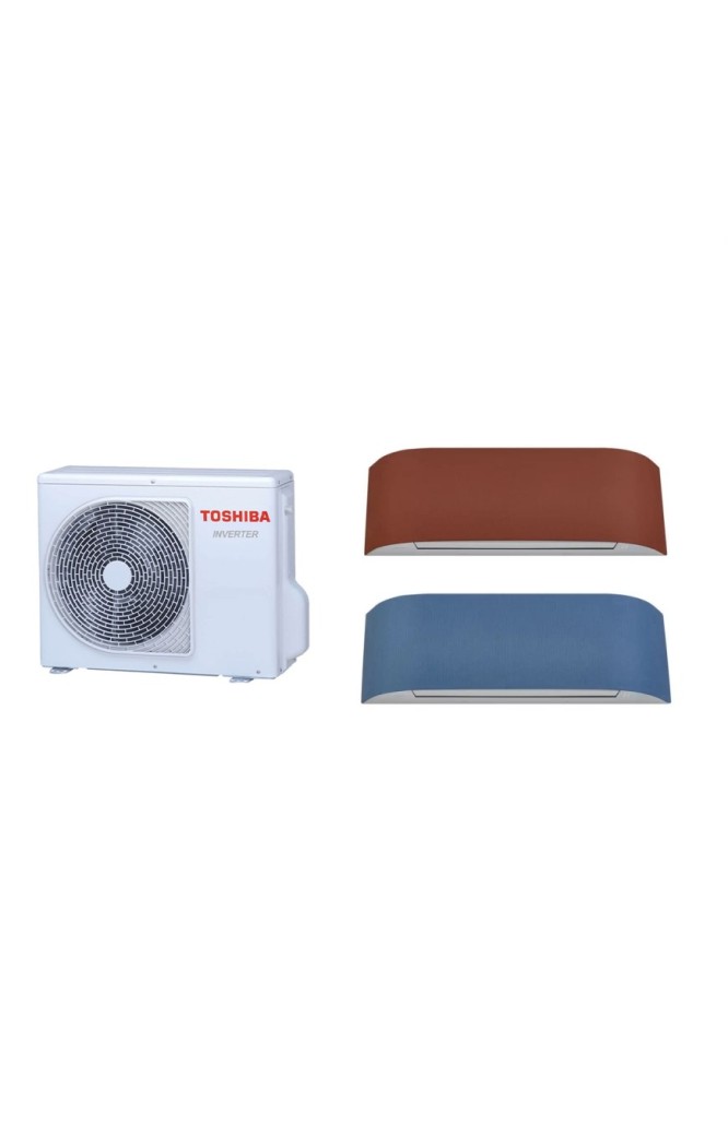 Aparat de aer conditionat multisplit TOSHIBA cu doua unitati interne Haori 9000 si 12000 BTU fete colorate, RAS-B13N4KVRG-E+RAS-
