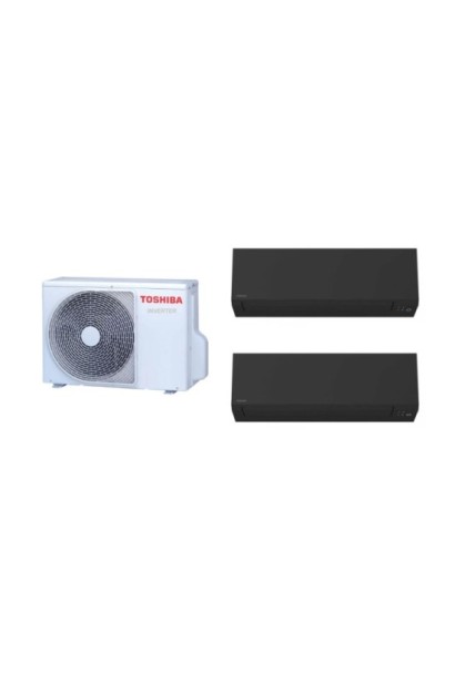 Aparat de aer conditionat multisplit TOSHIBA cu doua unitati interne EDGE Black 9000 si 12000 BTU, 1*RAS-B13G3KVSGB-E + 1*RAS-B1