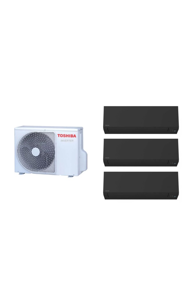 Aparat de aer condiționat multisplit TOSHIBA cu TREI unități interne EDGE Black 9000 BTU, 3*RAS-B10G3KVSGB-E + RAS-3M26G3AVG-E,