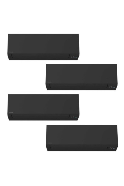 Aparat de aer conditionat multisplit TOSHIBA EDGE Black cu patru unitati interne, 3x 9000 BTU si 1x 18000 BTU, 3*RAS-B10G3KVSGB-
