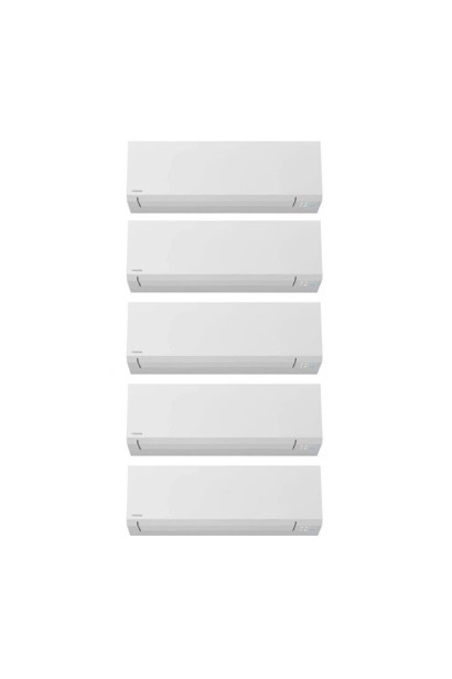 Aparat de aer conditionat multisplit TOSHIBA cu cinci unitati interne EDGE ALB, patru 9000 BTU si una de 12000 BTU, 4*RAS-B10G3K