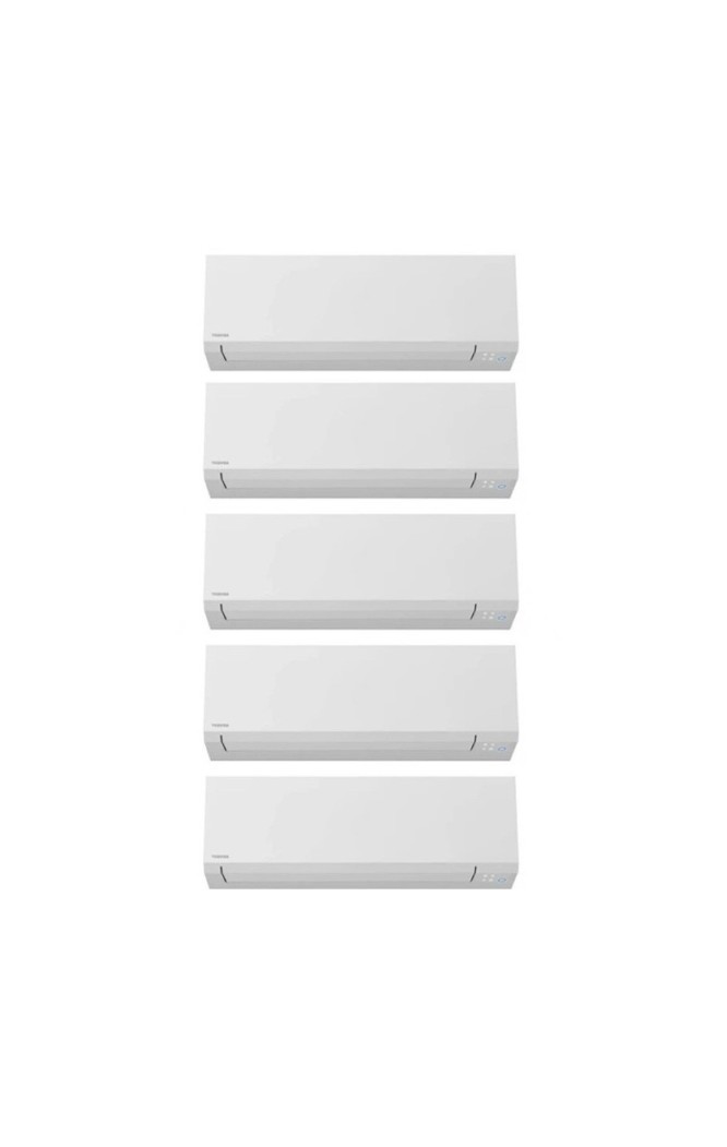 Aparat de aer conditionat multisplit TOSHIBA cu cinci unitati interne EDGE ALB, patru 9000 BTU si una de 18000 BTU, 4*RAS-B10G3K