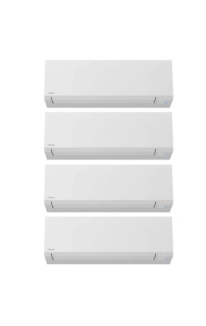 Aparat de aer conditionat multisplit TOSHIBA cu patru unitati interne EDGE ALB, trei 9000 BTU si una de 18000 BTU, 3*RAS-B10G3KV