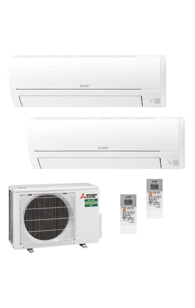 Aparat de aer conditionat multisplit Mitsubishi Electric cu doua unitati interne MSZ-HR 9000 si 12000 BTU, MXZ-2HA50VF-MSZ-DW25V