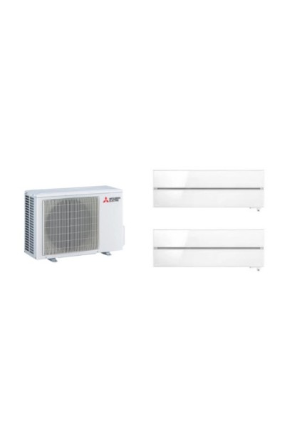 Aparat de aer conditionat multisplit Mitsubishi Electric Kirigamine Deluxe cu doua unitati interne 12000 BTU Solid White, MXZ-3F