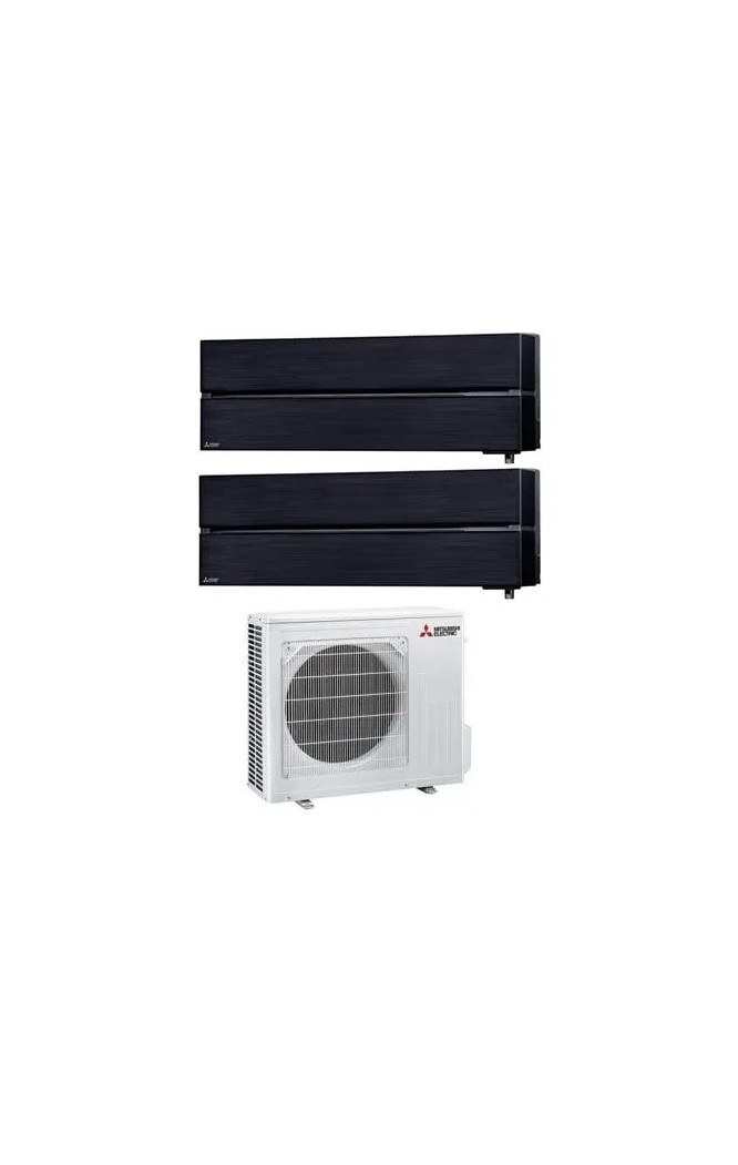 Aparat de aer conditionat multisplit Mitsubishi Electric Kirigamine Deluxe cu doua unitati interne 12000 BTU Onyx Black, garanti