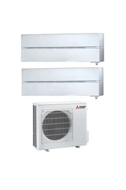 Aparat de aer conditionat multisplit Mitsubishi Electric Kirigamine Deluxe cu doua unitati interne 9000 BTU si 12000 BTU Pearl W