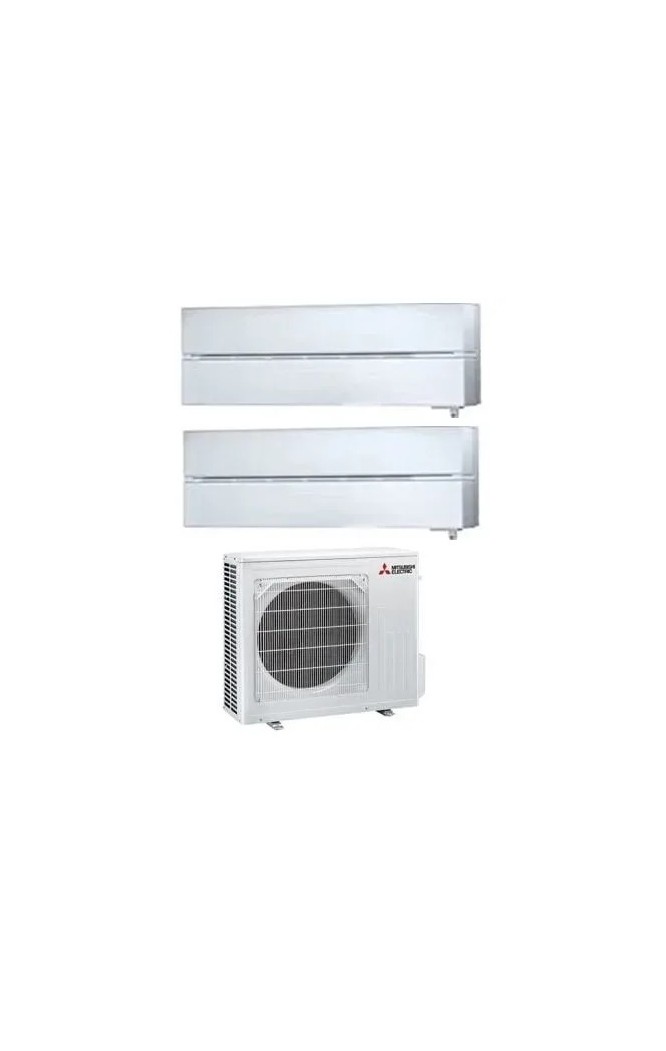 Aparat de aer conditionat multisplit Mitsubishi Electric Kirigamine Deluxe cu doua unitati interne 9000 BTU si 12000 BTU Pearl W