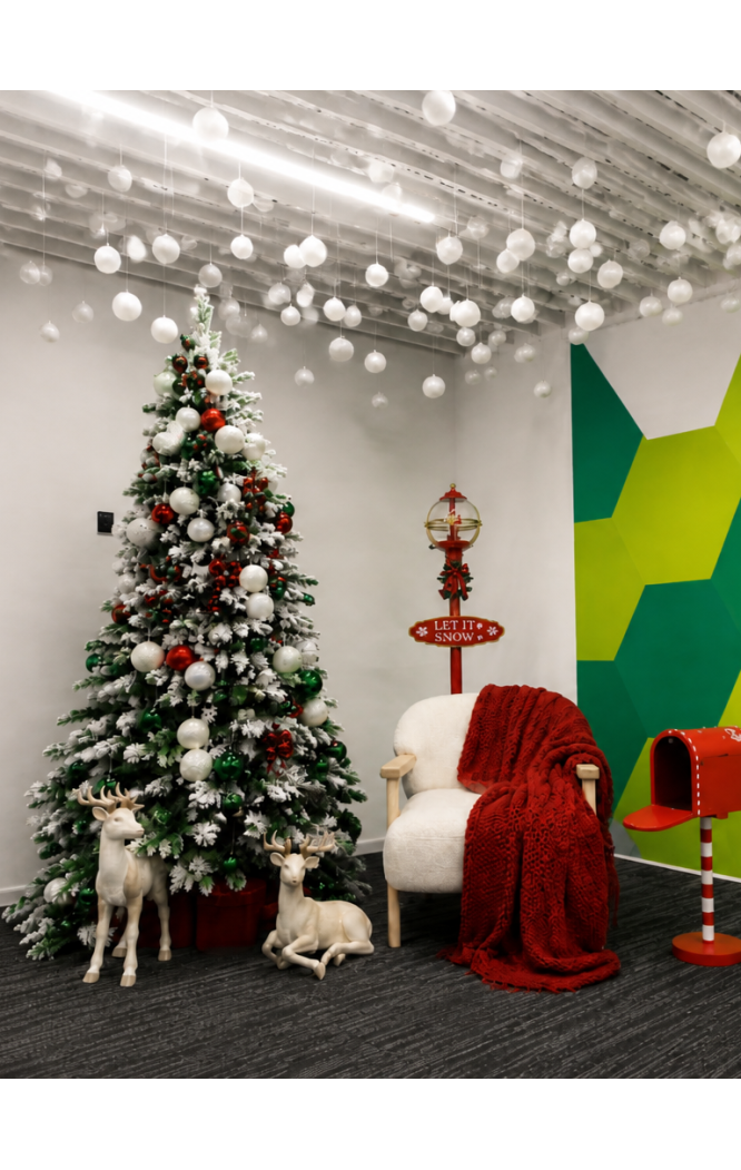 Rêve de Noël · închiriere brad tematic roșu și verde