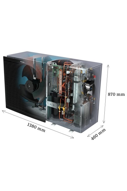 Pompa de caldura monobloc pentru incalzire Daikin Altherma 9 kW 3 M EDLA09D3W1 cu incalzitor de rezerva integrat 3kW, trifazat