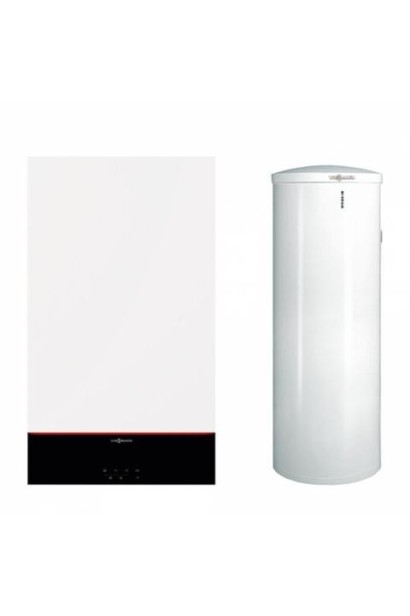 Pachet centrală termică în condensație Viessmann Vitodens 100-W S1 25kW cu boiler monovalent Vitocell 200 litri-termostat Honeyw