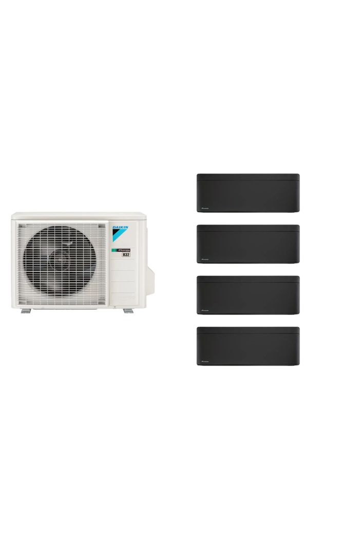 Aparat de aer condiționat multisplit Daikin Stylish cu patru unități interne, trei 5000 și una de 12000 BTU Black - garanție 60 