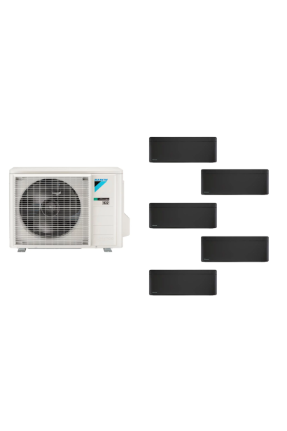 Aparat de aer condiționat multisplit Daikin Stylish cu cinci unități interne, patru 5000 BTU și una de 12000 BTU Black - garanți