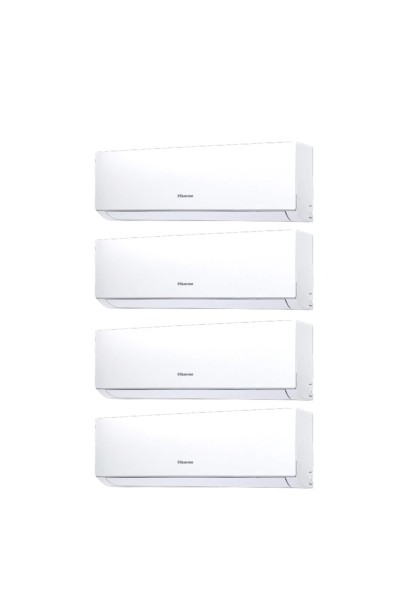 Aparat de aer condiționat multisplit HIsense cu patru unități interne NewComfort, trei de  9000 BTU și una de 12000 BTU