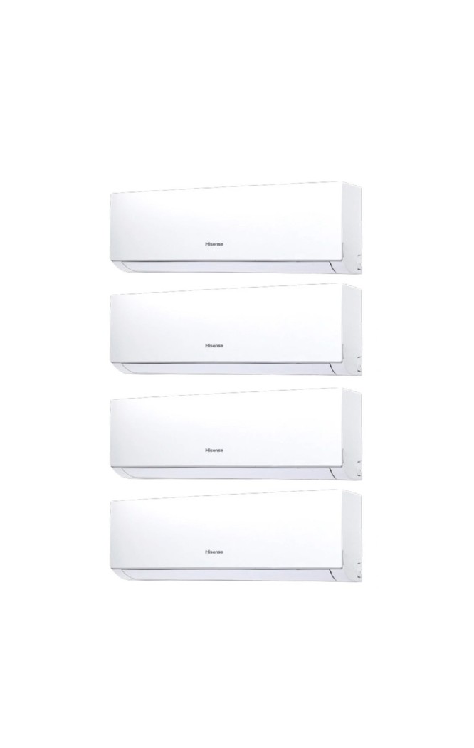 Aparat de aer condiționat multisplit HIsense cu patru unități interne NewComfort, trei de  9000 BTU și una de 12000 BTU