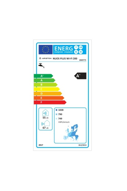 Boiler cu pompă de căldură monobloc pentru apă caldă Ariston Nuos Plus 200 WiFi