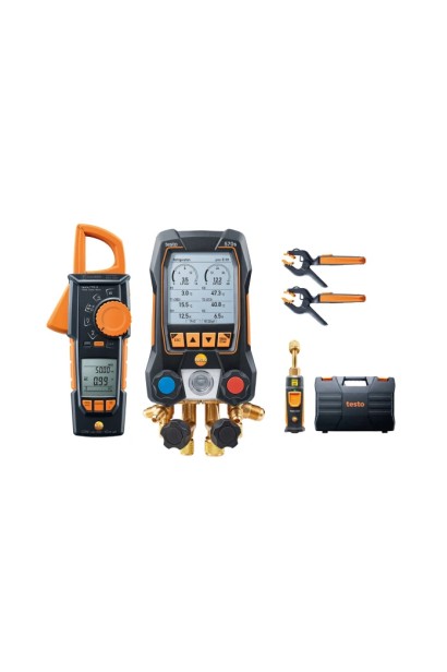 Testo 570s Set Vacuum cu clește ampermetric - Manifold digital inteligent cu sonde wireless de vacuum și de temperatură tip cleș